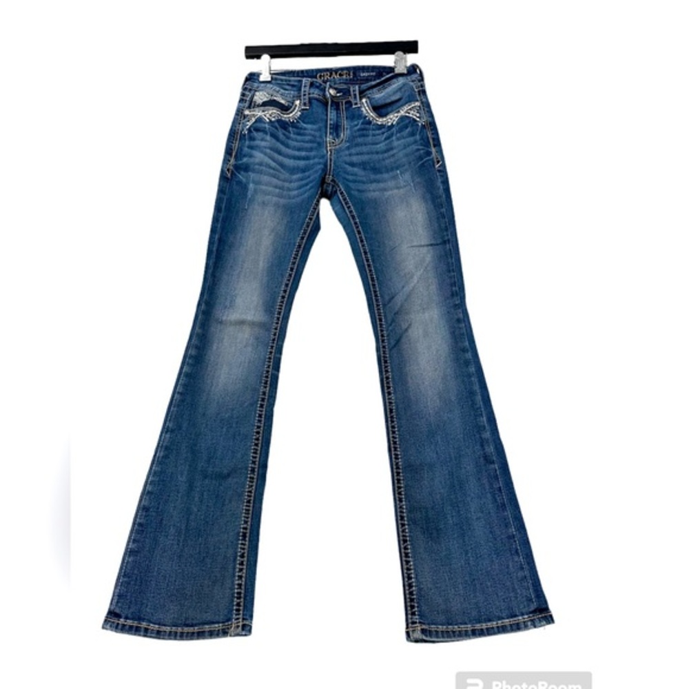 Grace in LA Women's Blue Boot Cut Jeans